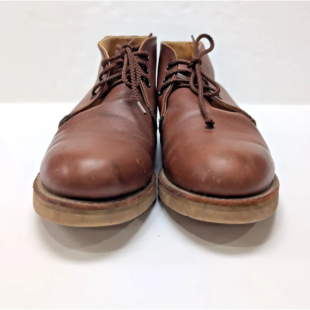 Vtg Y2K Red Wing Chukka Desert Work Boots Mens Size 10 D Brown Made in USA Flaws